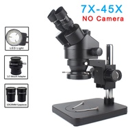 7X-45X 3.5X-90X Simul-Focal สเตอริโอแบบซูมกล้องจุลทรรศน์สามเลนส์4K 48MP HDMI กล้องไมโครสโคป USB เซ็ท