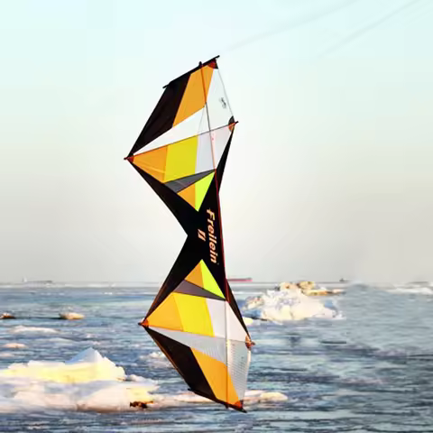 9KM Freilein 4 Line Stunt Kite 2.4m Beginner Acrobatic Beach Sports Kite 4 x 30m x 90lb Flying Lines