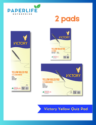 VICTORY YELLOW Quiz Pad Crosswise, Lengthwise & 1/4 Page (2 PADS) -Paper from Japan
