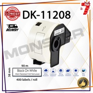 (READY STOCK) Label Film Tape DK11208 (Black On White)QL550/QL570/QL700/QL720/QL800/QL820NWB/11208/D