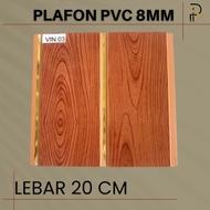 Plafon PVC coklat tua motif kayu 8mm / termurah dan berkualitas