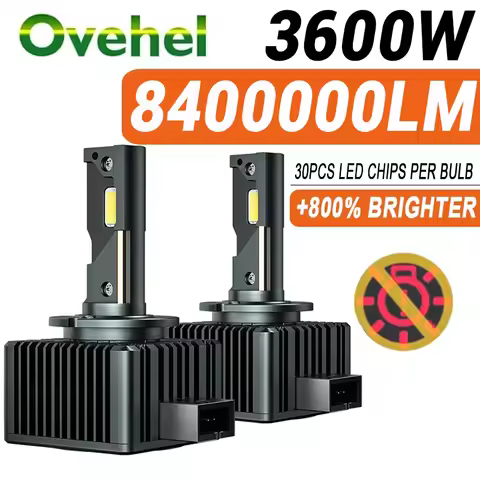 OVEHEL D3S LED D1S 3600W 8400000LM Headlight Canbus Bulbs D4S D2S D8S D1R D2R D3R LED Car Super Brig