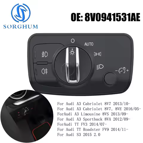 SORGHUM 8V0941531AE Car Styling Headlight Control Switch Knob Head Lamp For Audi A3 Cabriolet Sportb