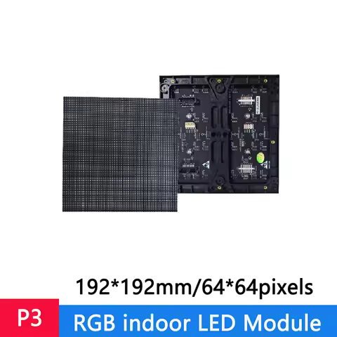 4Pcs P3 LED Matrix Display Module 192x192mm 64x64 Dots 1/16 Scan RGB Panel HUB75E Interface for Indo
