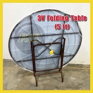 3V High Quality Folding Plastic Table ( 5ft )/ Meja Plastik Lipat / Round Dining Table (1.5m)