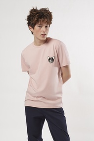 ESP เสื้อทีเชิ้ตแต่งลายเฟรนช์ชี่ผ้าขนหนู ผู้ชาย สีชมพู | Terrycloth Frenchie Tee Shirt | 03852