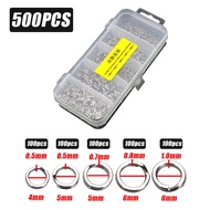 500Pcs/Kotak Cincin Konektor Ring Pancing Cincin Split Ring Konektor Umpan Kail Pancing Split Ring P