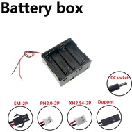 DIY 8x AA  Battery Holder Storage Box Case with DC 5.5x2.1mm XH2.54 PH2.0 SM-2P Power Plug back to b