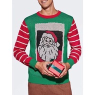 （保留）聖誕醜毛衣 Ugly Sweater 條紋紅綠配 聖誕老人針織衫毛衣 男版 男女可穿 聖誕節 交換禮物