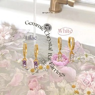 Huggies Gemmie Chrystal Bar Earring | 14-18k Plated Gold, Sterling Silver 925