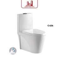 ZELLA C-636 Washdown Water Closet S-Trap 250MM One Piece Toilet Bowl Set Mangkuk Tandas