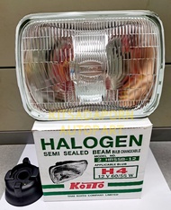 ต่อดวง/ต่อคู่!! โคมไฟหน้ารถยนต์ ขั้วไฟH4 ยี่ห้อKOITO แบบเหลี่ยมใหญ่ขนาด19.5×14ซม. สินค้าเกรดเอ (เฉพา