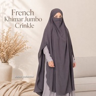 Bergo Jilbab jumbo French Khimar crinkle Super jumbo 125x150/ Fk Cadar