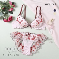 COCO Linge X SHIROHATO retro bouquet bra panties set (Sizes A-F)(42P327349)(Direct from Japan)2