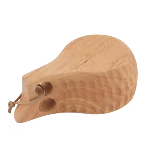 Nordic Style 350ml Handle Cup Smooth Cup Ergonomic Grip Drinking Mug Wood Solid Handle Drinking Tumb