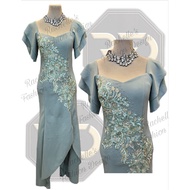 (S-M) Ninang/sponsor gown/mother gown/prom/bridesmaid (double sleeves) SALEEEE