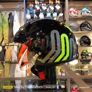 Xdot G118 AEIOU YOLO BLACK YELLOW CRUISER SEMI JET HELMET