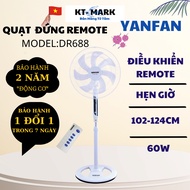 YANFAN DR688 Remote Control Standing Fan, 47W Capacity with 2 Wind Modes, Off Timer Up to 8H