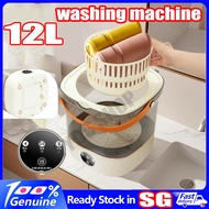 SG Stock  12L Mini Washing Machine Portable Rechargeable Washer with Spin Dryer Blue Light Function