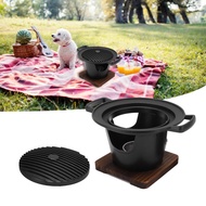 RiToEasysports Mini BBQ Grill Portable Hibachi Die Cast Aluminum Charcoal Tabletop 6.9 in Cooking Pa