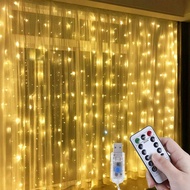 3M 300 LED Window Curtain String Lights with 8 Lighting Modes, USB Fairy Lights for Christmas Decora