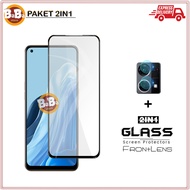 LAYAR Package 2IN1 Tempered Glass Screen+Lens Camera Oppo F21 Pro/Reno 7 4G/8 4G Screen Protector Full Cover Anti-Scratch Glass