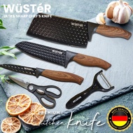 Kitchen Knife Set 5 PCS Chef's Knife Slicing Knife Butcher Knife Forged with Scissors and Ceramic Pe