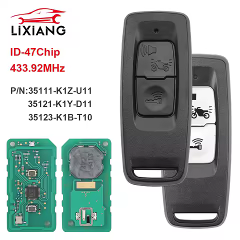 LIXIANG For Honda K1Z K1B K2S K2V K2C Motorcycle Remote Key 433.92MHz 47 Chip TXM004 35111-K1Z-U11 3