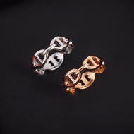 Fashion Ring Niche Design Simple Couple Ring Plain Ring Trendy Index Finger Stacking Ring Pig Nose