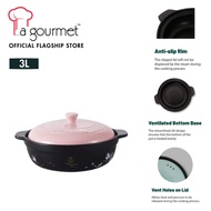 La gourmet Truly Oriental 3L Toughened Claypot - Pink/Black