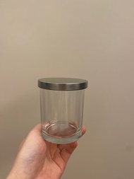 (全新)蠟燭透明玻璃杯連銀色蓋