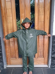 Erbas Raincoat Jas Hujan anak Laki laki Perempuan Model Setelan usia 6 - 12 Tahun Mantel Anak Jubah