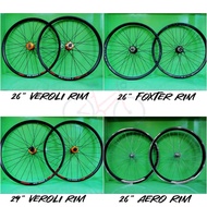 VEROLI ALLOY DOUBLE WALL RIMS BICYCLE RIM 26'' INCH / 29'' INCH  FOXTER RIM 26'' / 26'' AERO RIM BAS