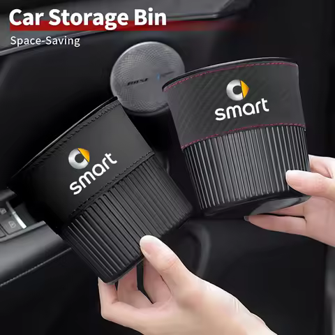 Vertically Ribbed Plastic Car Storage Box Trash Can Clip Installation For Smart Fortwo 451 450 453 F