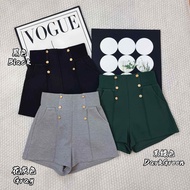 (JANUARY BRAND) SMLXL2XL Womens High Waist Roman stretch fabric elastic waist Short pants-JN5709