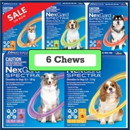 NexGard Spectra 6 CHEWS Pack - Flea &amp; Tick Heartworm Roundworm Parasite Control For Dogs