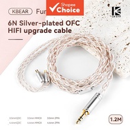 KBEAR 6N OFC Silver Plated IEM Cable Upgraded Earphone Wire for KZ ZS10 PRO