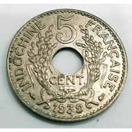 FRENCH DONG DUONG COIN FOR 5 CENT year GOD OF WEALTH
