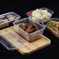 10/20pcs Rectangular Plastic Food Container With Lid Disposable Tupperware Takeaway Lunch Bento Box
