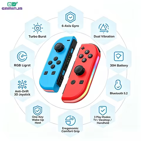 GAMINJA NS058 JOY-02 Wireless Game Controller For Switch Left And Right Split Joypad Bluetooth 5.2 O