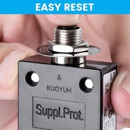 Push Button Circuit Breaker 3 Amp, Briidea Fuse Tester Manual Reset 32V, Low voltage Protection XAUM