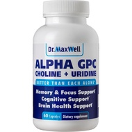 Alpha GPC 600mg + Uridine, a Choline Enhancer. Better Than Alpha-GPC or Uridine Alone. Best Choline 