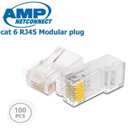 (100PCS) RJ45 CAT6 8P8C Crystal Head Modular Plug Network Connector - CAT-6/8P8C Network Cable/ Lan 