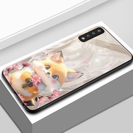 Case For Samsung A7 2018 Phone Flower Dog Cat Shockproof Glass Shell Phone Case