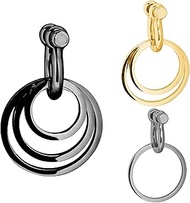 Large Hoops Dangling Ear Gauges Surgical Steel Ear Hangers for Ear Tunnels Black Teardrop Dangle Ear