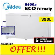 Midea 300L Chest Freezer WD-300W R600a Eco Friendly Energy Saving Peti Sejuk Beku FREE Basket WD300W