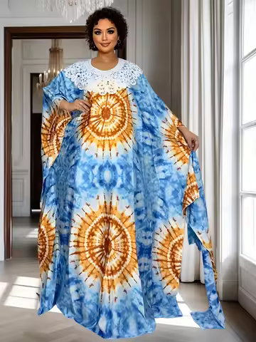 Women's Casual Long Dress Ethnic Style Maxi Dress Comfortable Dashiki African Print Maxi Dress