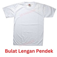 Baju Sukan Putih Sekolah Kain 100% Cotton/ Tshirt Putih Tadika Prasekolah/ Tshirt Putih Sekolah Plus