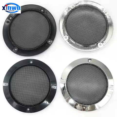 4 Inch 12cm Round Speaker Grille Mesh Cover Net Chrome Black DIY Audio Video Arcade Games Cabinet Pi