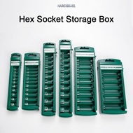 NARCISSUS13A0E Wrench Storage Box, ABS Green Socket Organizer Box,  Multifunctional 1/4" 3/8" 1/2" P